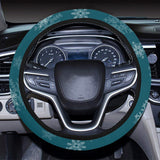 Snowflake pattern dark background Car Steering Wheel Cover
