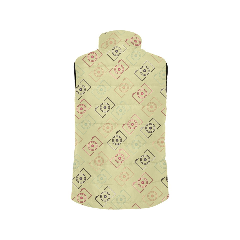 Camera Pattern Print Design 01 Men's Padded Vest