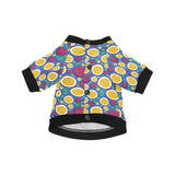 Passion fruit blue background All Over Print Pet Dog Round Neck Fuzzy Shirt