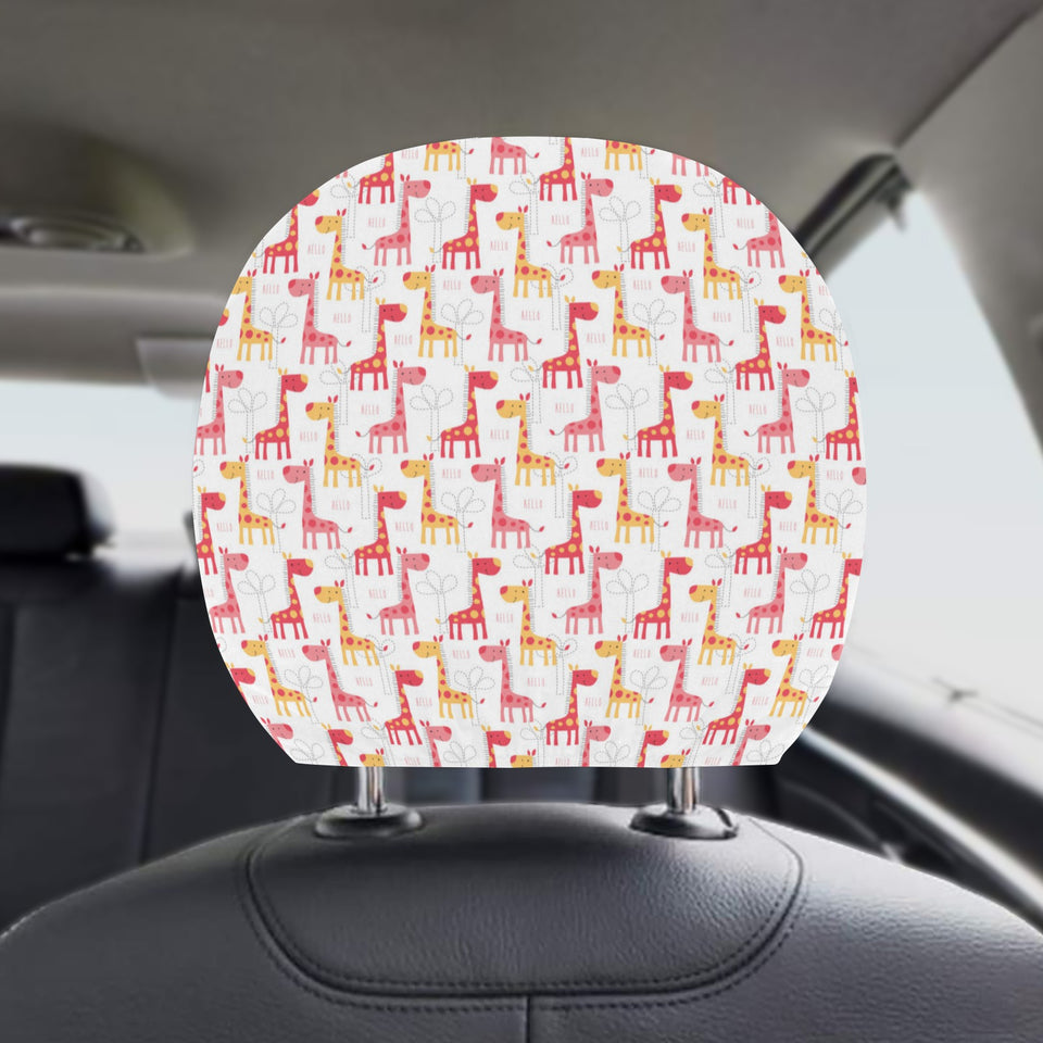 Giraffe Pattern Print Design 03 Car Headrest Cover