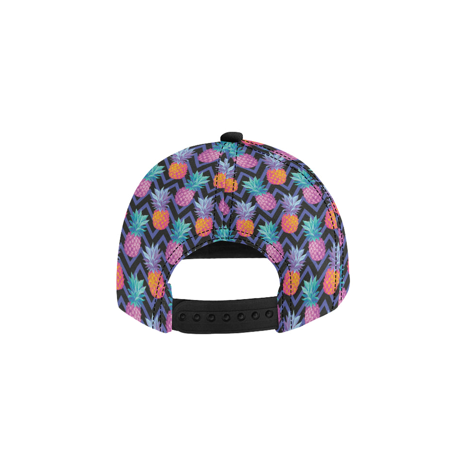 Pineapples pattern zigzag background All Over Print Snapback Cap