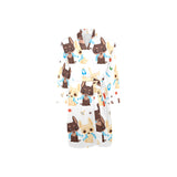 Cute Chihuahua dog pattern Men's Long Sleeve Belted Night Robe