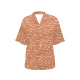 Brick Printed Pattern Print Design 02 Women's All Over Print Hawaiian Shirt