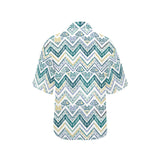 zigzag  chevron paint design pattern Women's All Over Print Hawaiian Shirt