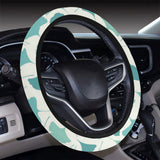 Green ginkgo leaves pattern Car Steering Wheel Cover
