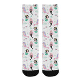 cute mermaid dolphin fish starfish pattern Crew Socks