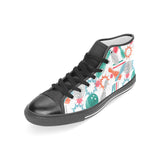 Watercolor bowling pattern Women's High Top Canvas Shoes Black