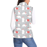Cute polar bear christmas snow pattern Women's Padded Vest