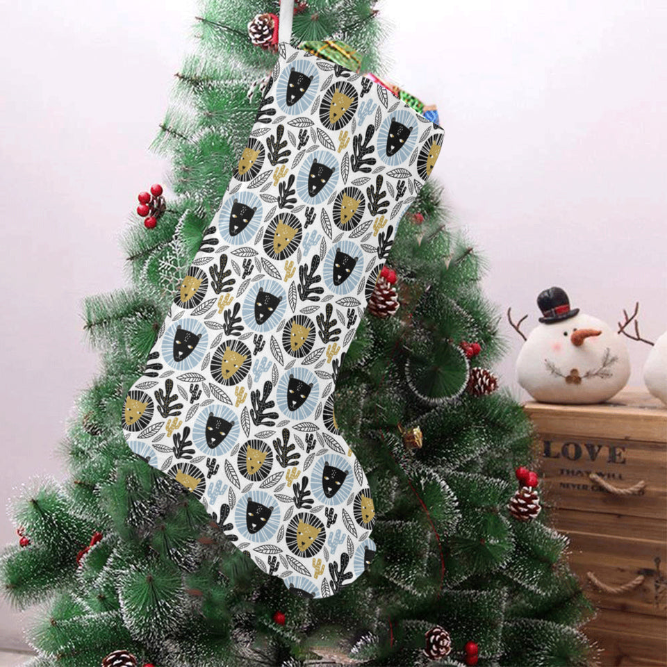 Lion Pattern Print Design 05 Christmas Stocking