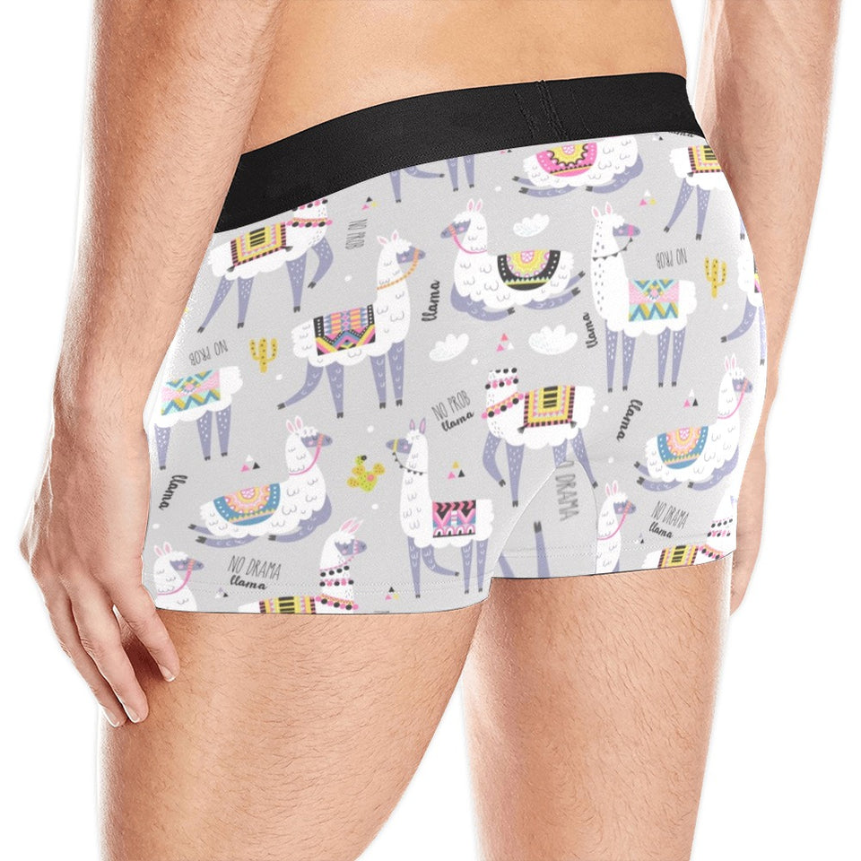 Cute Llama Alpaca pattern Men's All Over Print Boxer Briefs Men's Underwear