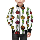 colorful apples leave zebra stripe Kids' Boys' Girls' Bomber Jacket