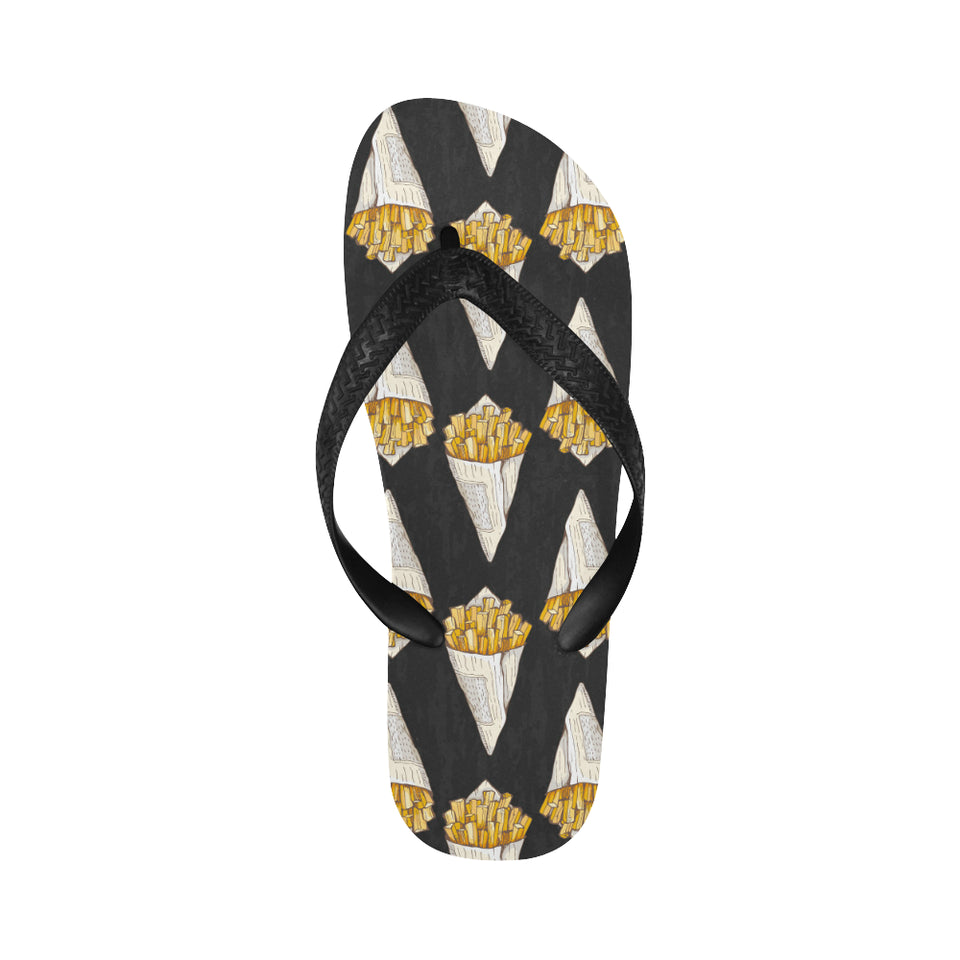 French fries dark background Unisex Flip Flops