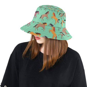 Colorful horses pattern Unisex Bucket Hat