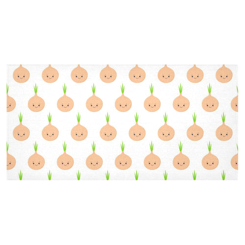 cute onions smiling faces Tablecloth