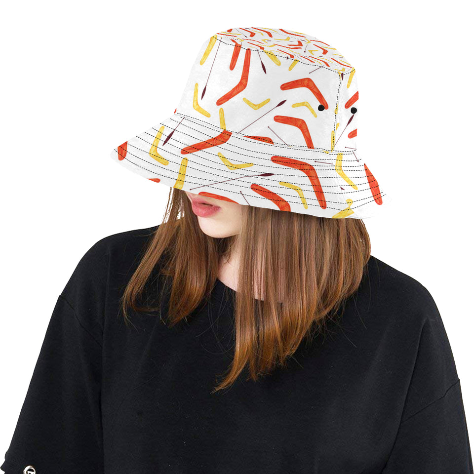 Waterclor boomerang Australian aboriginal ornament Unisex Bucket Hat