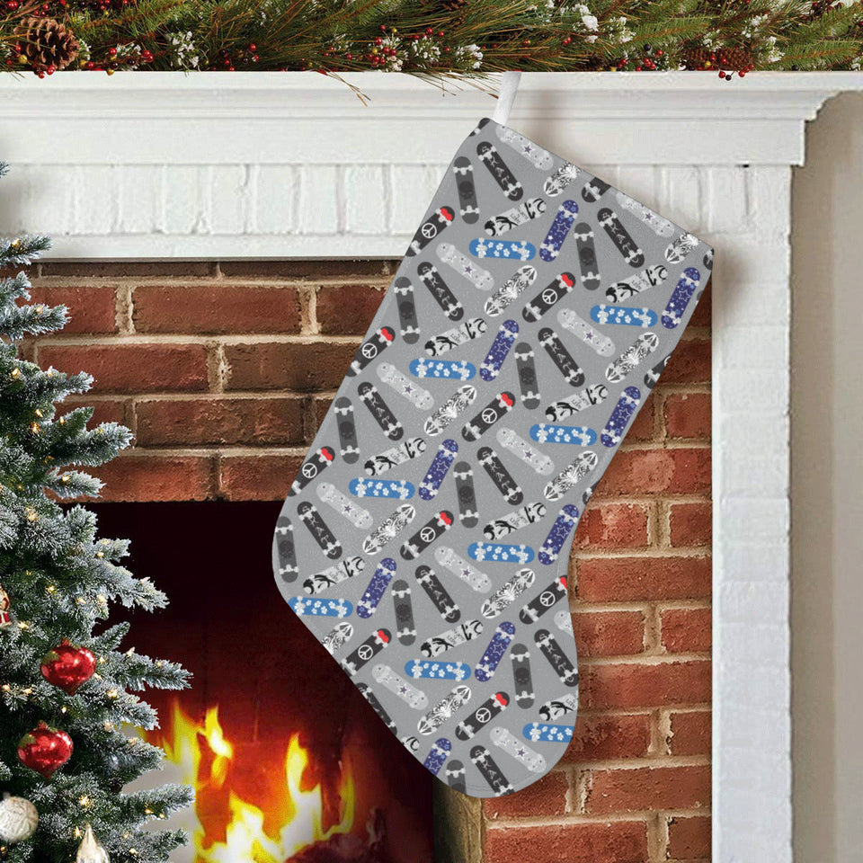 Skate Board Pattern Print Design 03 Christmas Stocking
