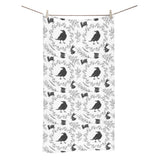 Crows floral wreath rabbit pattern Bath Towel