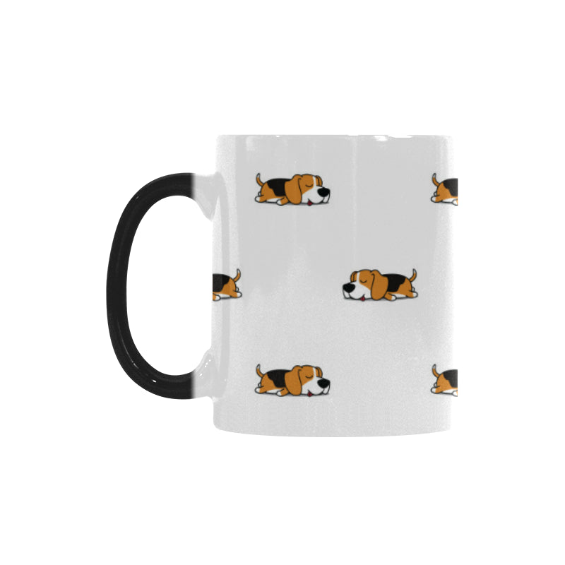 Cute beagle dog sleeping pattern Morphing Mug Heat Changing Mug