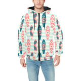 Surfboard Pattern Print Design 02 Men's Padded Hooded Jacket