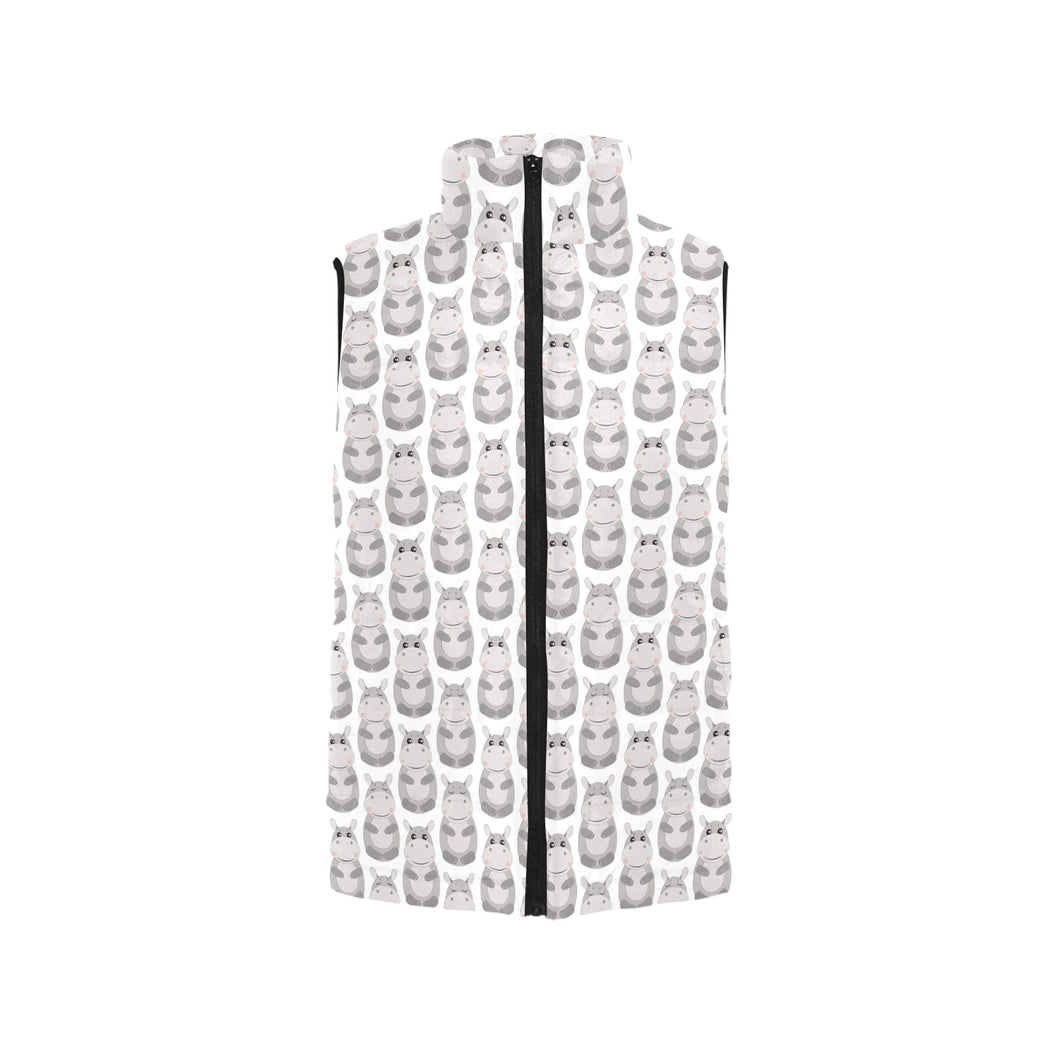 Hippopotamus Pattern Print Design 05 Men's Padded Vest
