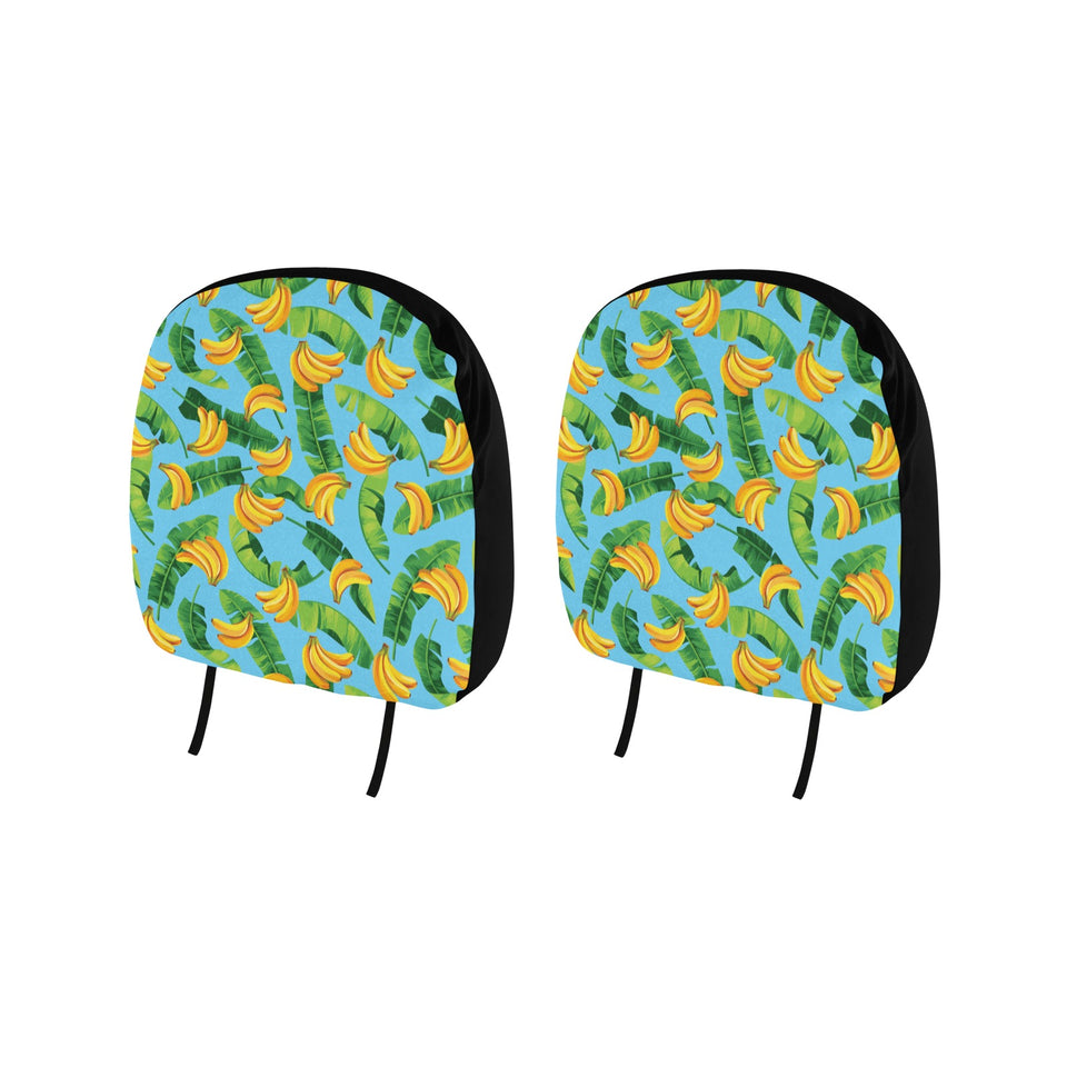 banana leaves banana design pattern Car Headrest Cover