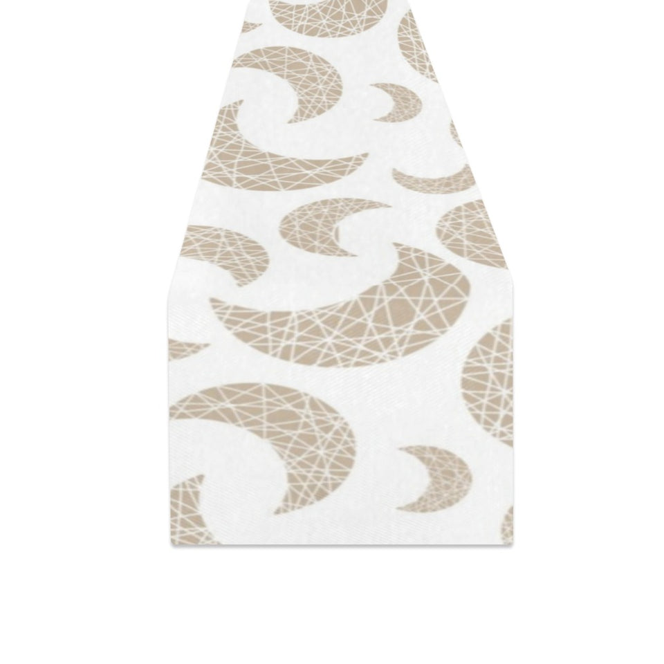 Cool gold moon abstract pattern Table Runner