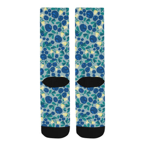 blueberry design pattern Crew Socks