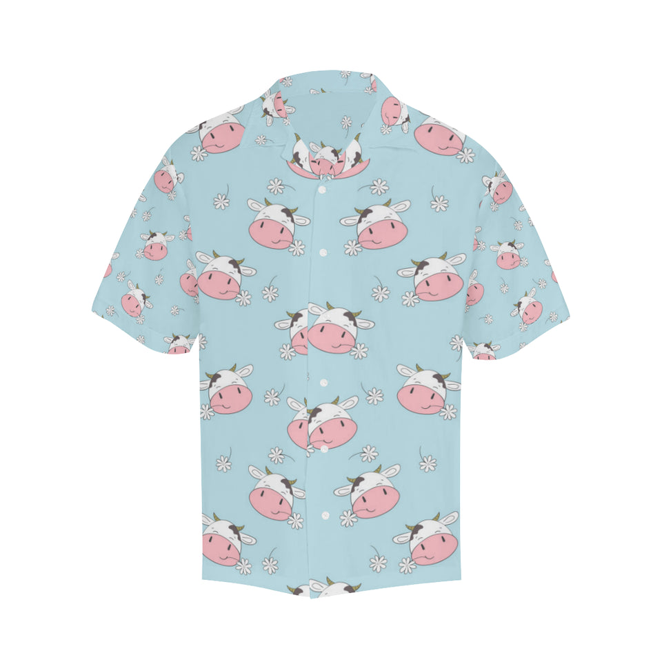 Cute cow flower pattern Men's All Over Print Hawaiian Shirt