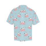 Cute cow flower pattern Men's All Over Print Hawaiian Shirt