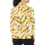 Carrot Pattern Print Design 01 Women's Long Sleeve Polo Shirt