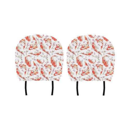 Watercolor Koi Fish Carp Fish pattern Car Headrest Cover
