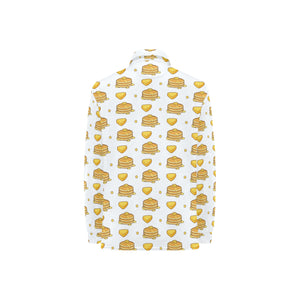 Pancake Pattern Print Design 03 Women's Long Sleeve Polo Shirt