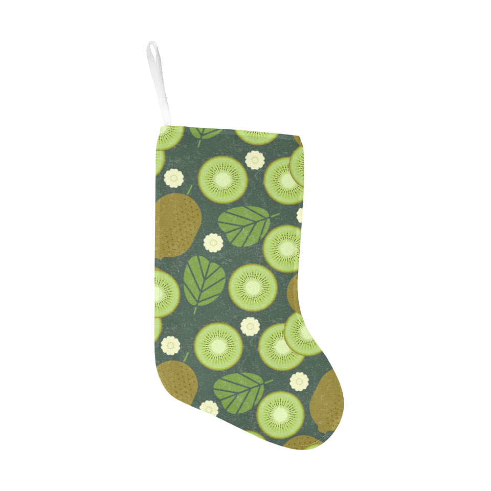 Whole sliced kiwi leave and flower Christmas Stocking