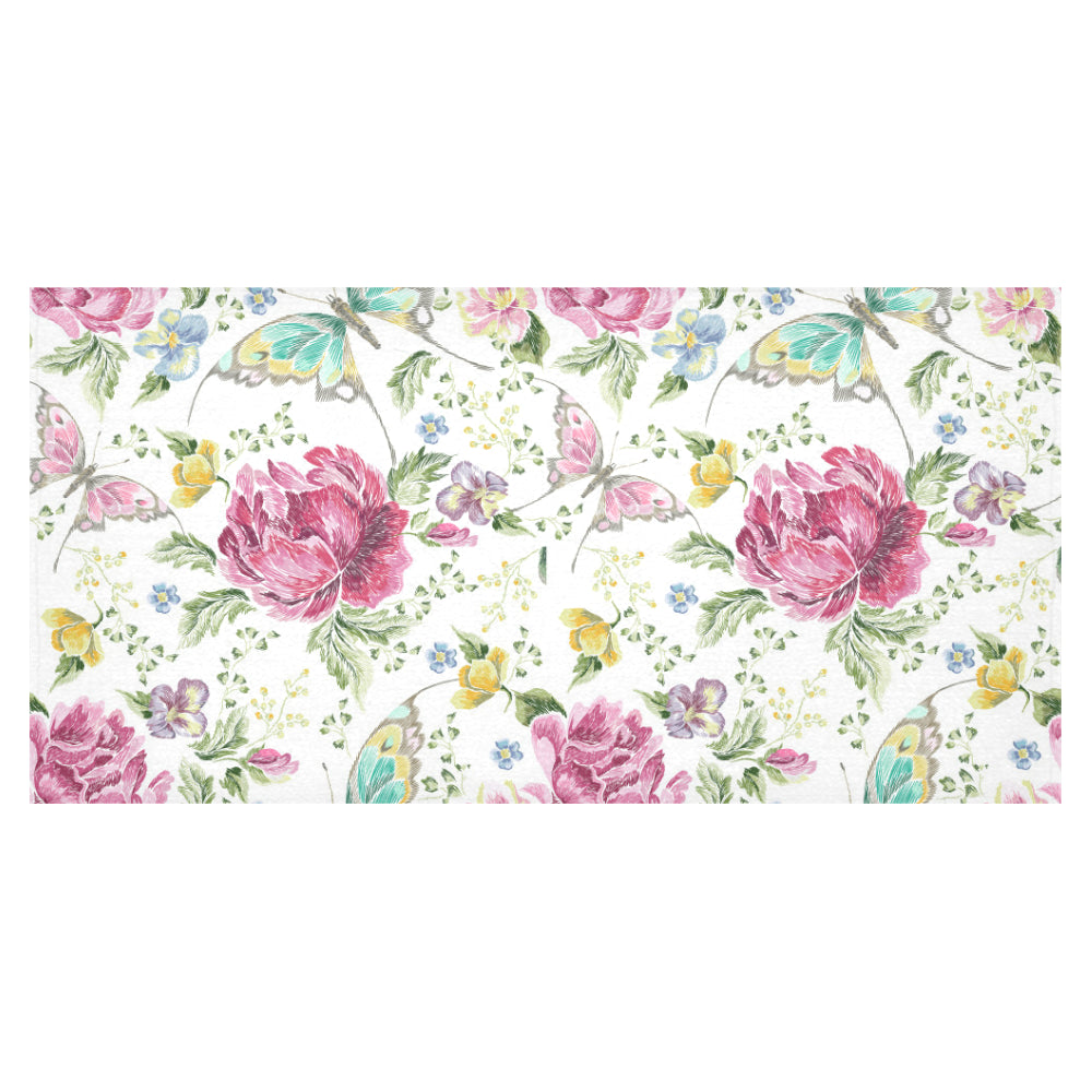 Hand drawn butterfly rose Tablecloth