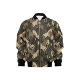 Horse Camouflage Pattern Kids' Boys' Girls' Bomber Jacket