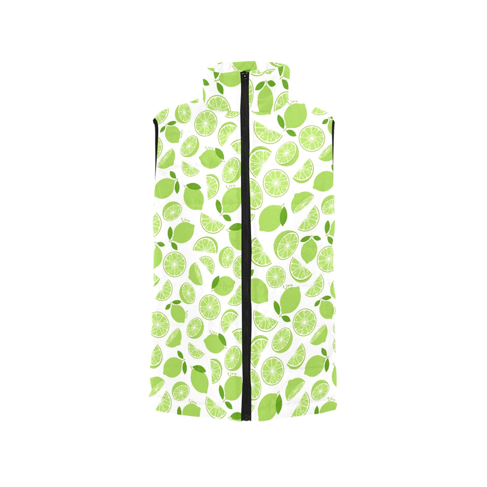 Lime design pattern Men's Padded Vest