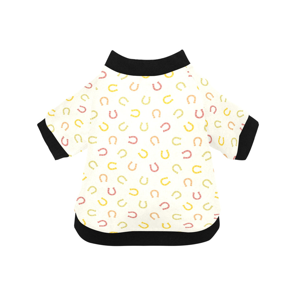 Horseshoes Pattern Print Design 02 All Over Print Pet Dog Round Neck Fuzzy Shirt