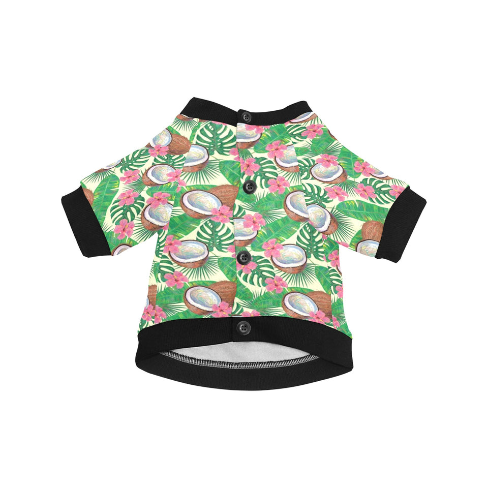 Coconut Pattern Print Design 01 All Over Print Pet Dog Round Neck Fuzzy Shirt