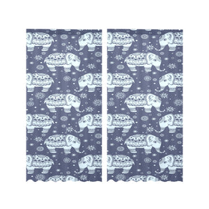 Elephant tribal design pattern Gauze Curtain