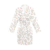 Tennis Pattern Print Design 04 Women's Long Sleeve Belted Night Robe