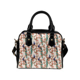 Peacock tropical flower pattern Shoulder Handbag