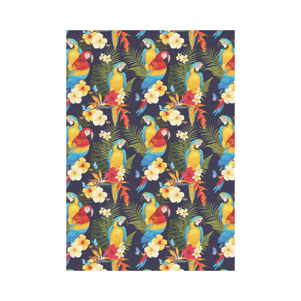 Colorful parrot flower pattern House Flag Garden Flag