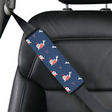 Cute sea lion seal christmas hat candy cane heart Car Seat Belt Cover