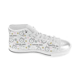 Siberian Husky design pattern Women's High Top Canvas Shoes White