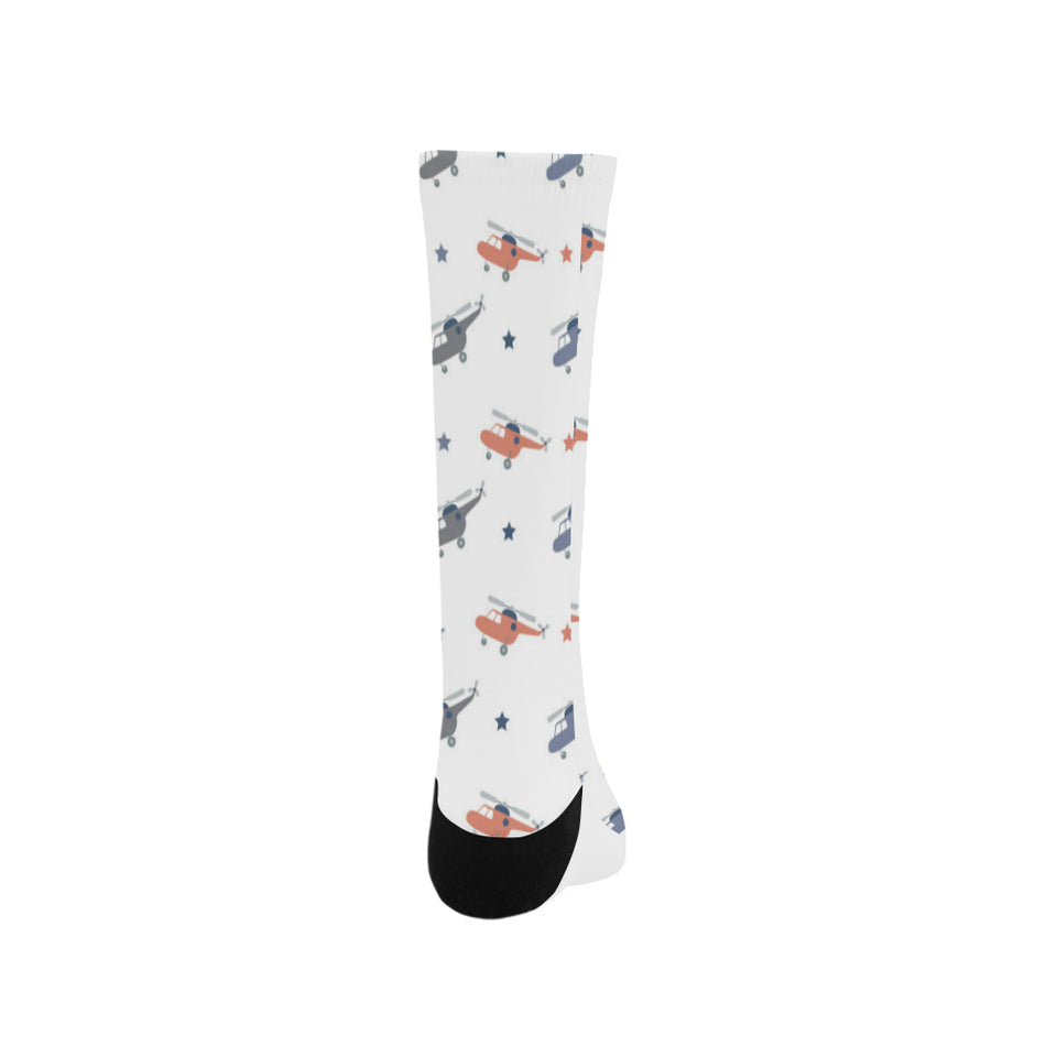 Cute helicopter star pattern Crew Socks