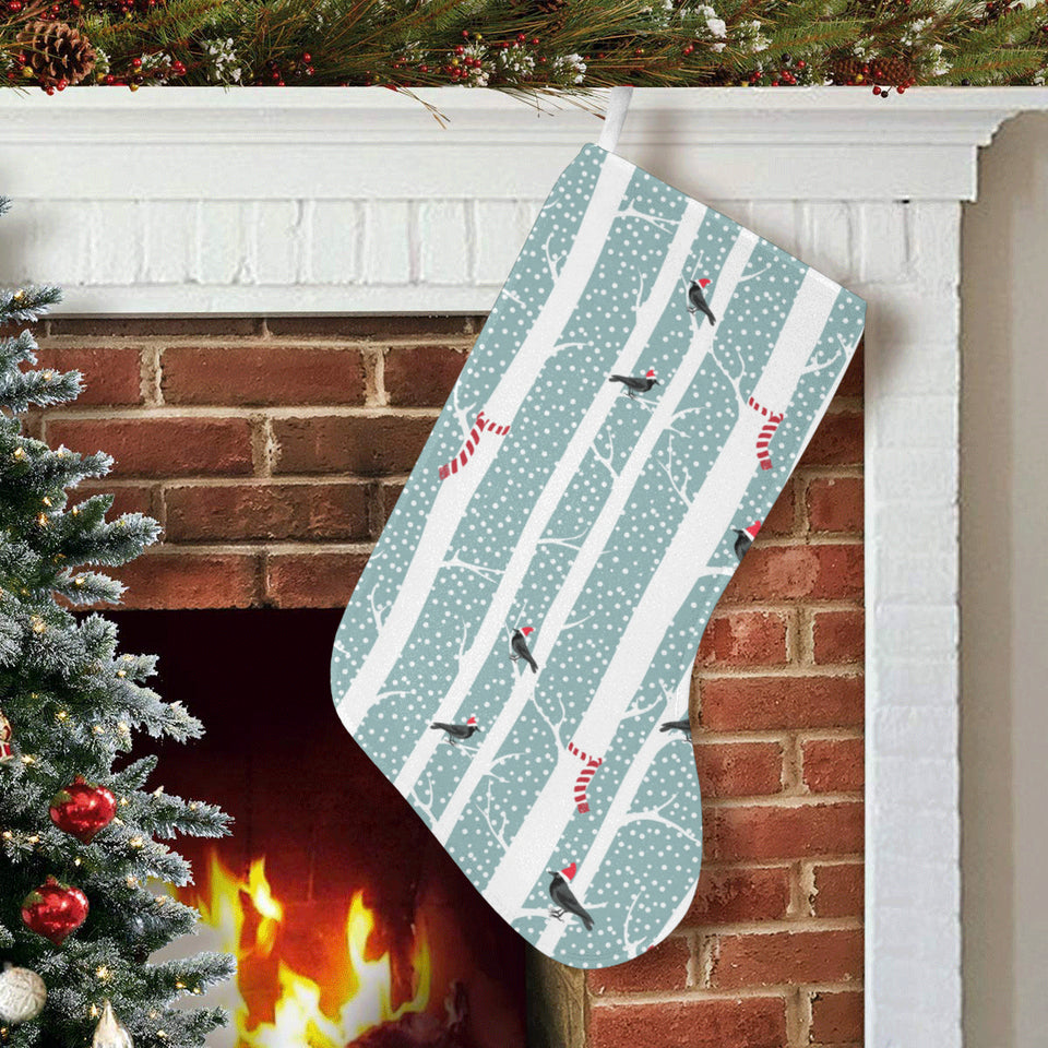 Crows christmas hat scarf Christmas Stocking