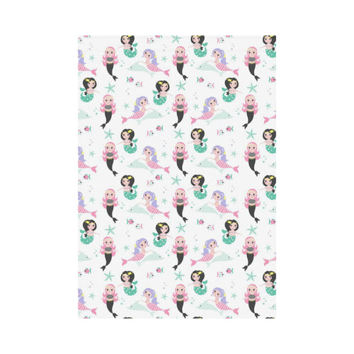 cute mermaid dolphin fish starfish pattern House Flag Garden Flag