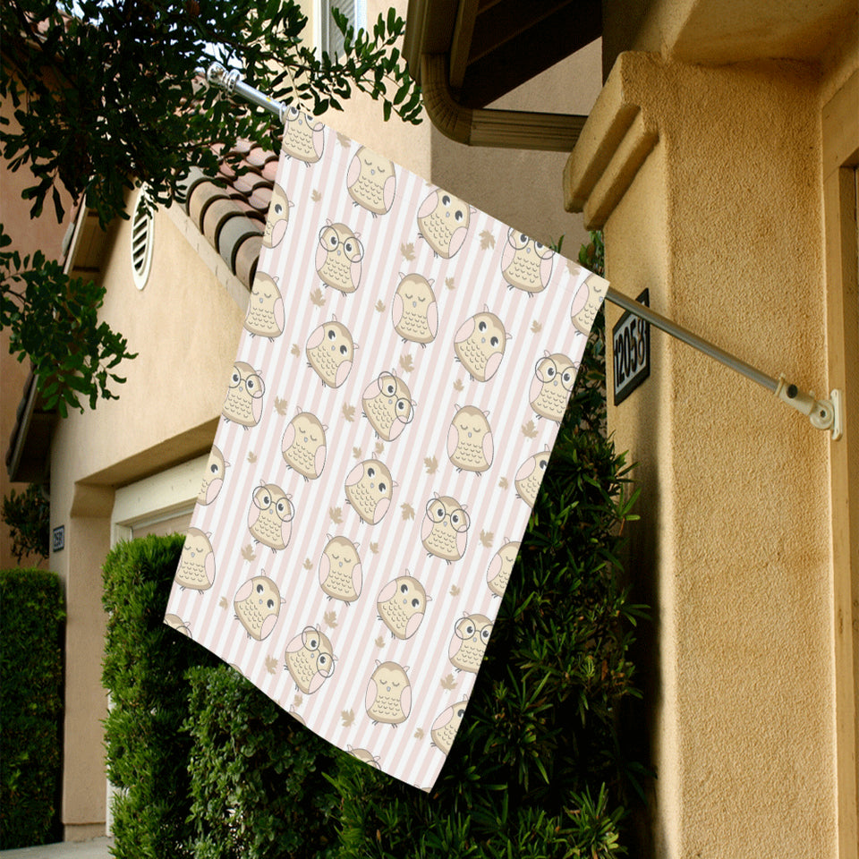 cute owl leaf House Flag Garden Flag