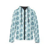 Swordfish Pattern Print Design 05 Women's Padded Hooded Jacket