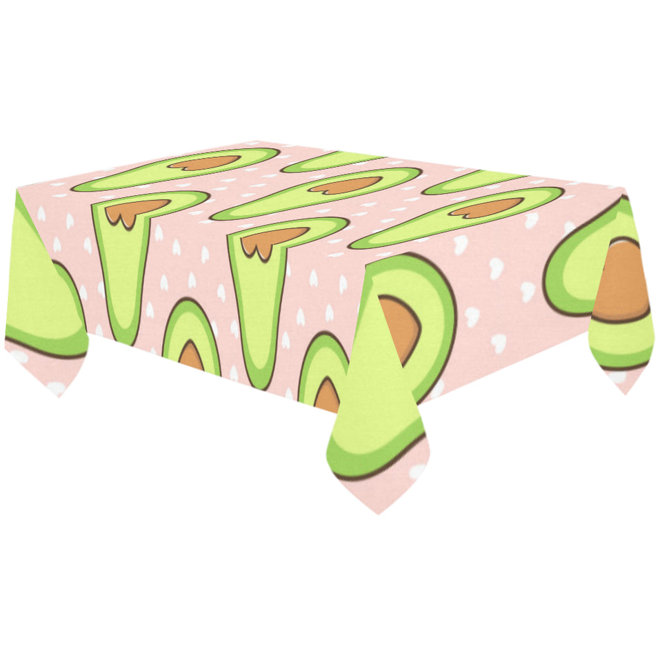 Avocado heart pink background Tablecloth